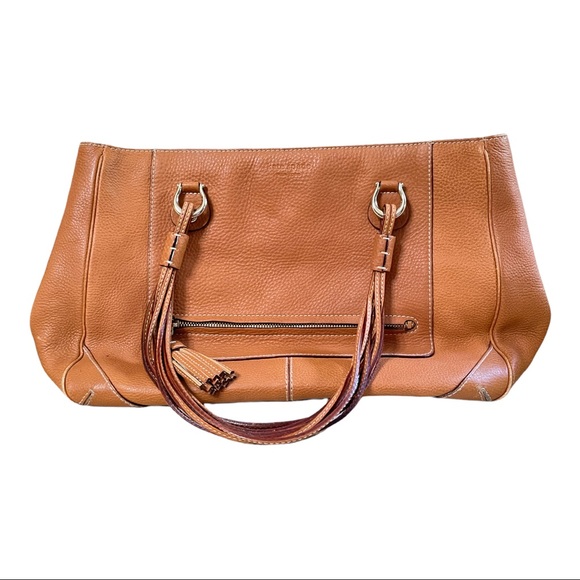 Kate Spade Leather Satchal Tote Multi Strap Handles Tan Classic Basic - Picture 2 of 6